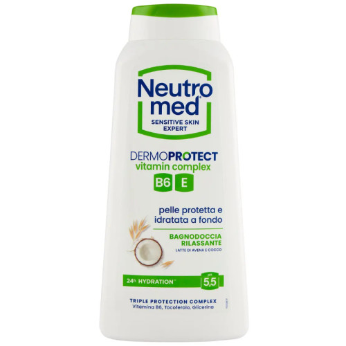 Гель для душу Neutromed Dermoprotect Vitamin Complex з вівсяним молочком і кокосом, 600 мл